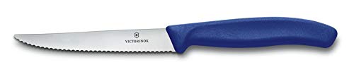 Victorinox 6.7233.6 Swiss Classic Steak Knife Set Ideal for Slicing a Wide Variety of Steak Cuts Serrated Blade in Black, Set of 6