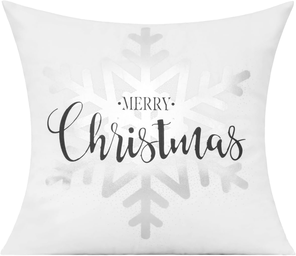 All Smiles White Gold Christmas Decorations Throw Pillow Covers 18X18 Set of 4 Winter Xmas Navidad Home Holiday Décor Velvet Cushion Cases for Sofa Tree Snowflake Reindeer