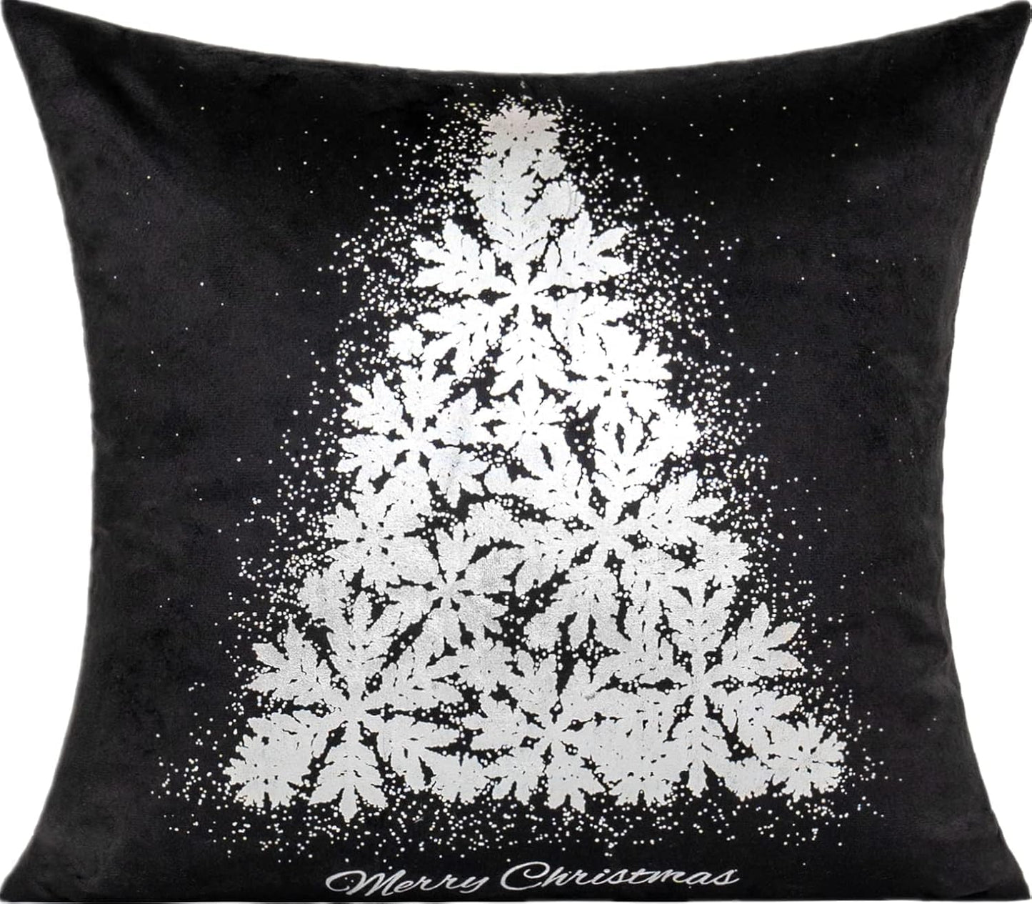 All Smiles White Gold Christmas Decorations Throw Pillow Covers 18X18 Set of 4 Winter Xmas Navidad Home Holiday Décor Velvet Cushion Cases for Sofa Tree Snowflake Reindeer