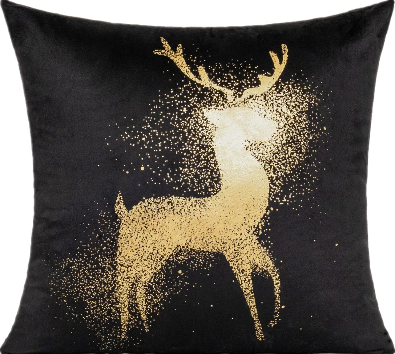 All Smiles White Gold Christmas Decorations Throw Pillow Covers 18X18 Set of 4 Winter Xmas Navidad Home Holiday Décor Velvet Cushion Cases for Sofa Tree Snowflake Reindeer