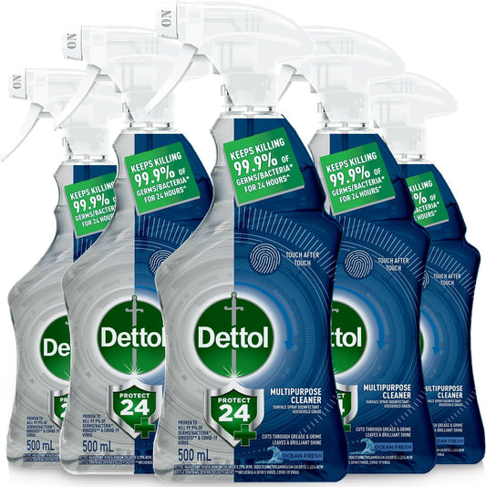 Dettol Protect 24 Multipurpose Cleaner Trigger Ocean Fresh, 500ml x 6 Pack