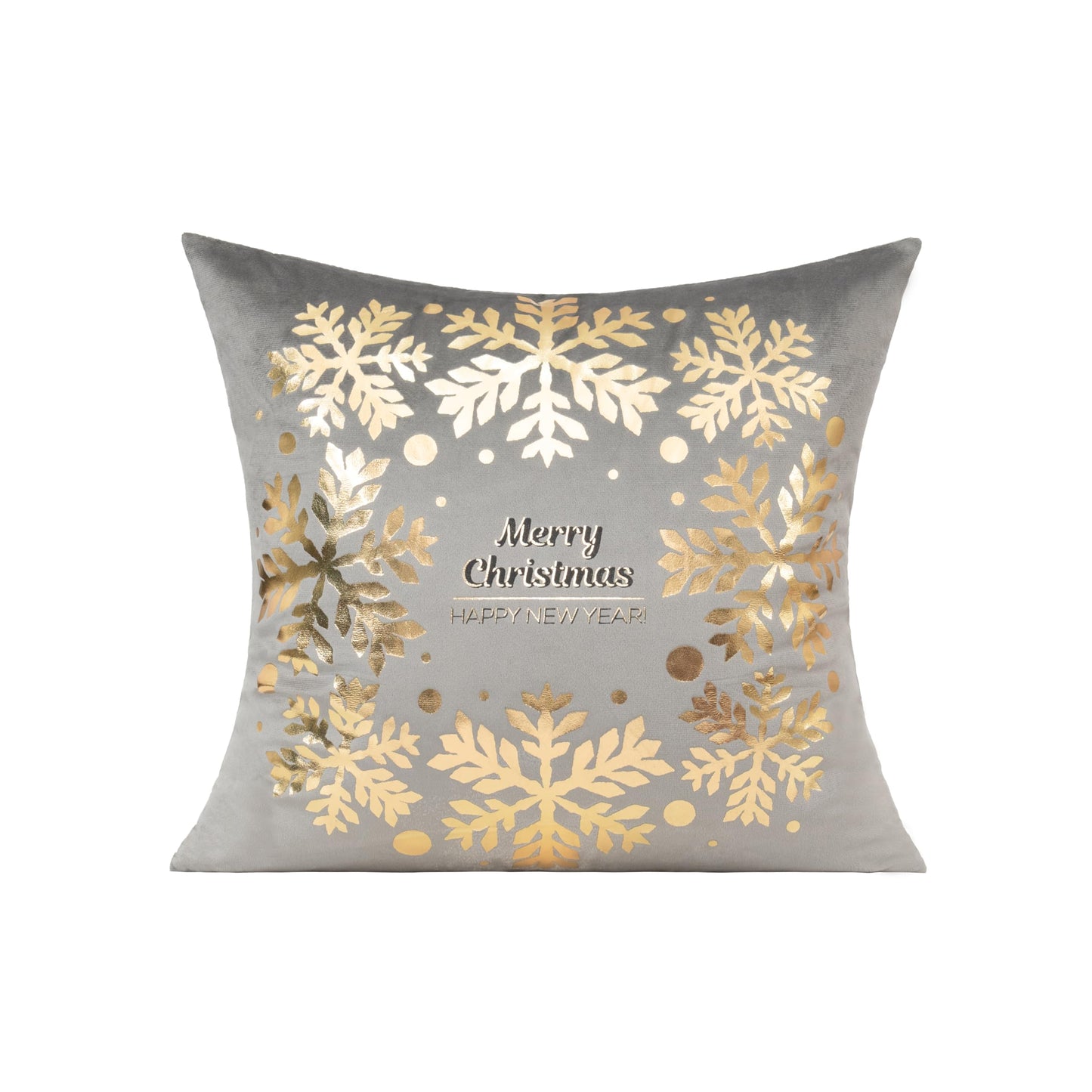 All Smiles White Gold Christmas Decorations Throw Pillow Covers 18X18 Set of 4 Winter Xmas Navidad Home Holiday Décor Velvet Cushion Cases for Sofa Tree Snowflake Reindeer